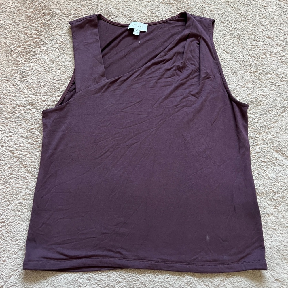 NWOT Evereve Purple Tank Top Preppy Minimalist Old Money Capsule Whimsical Sz XL
